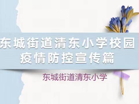 东城街道清东小学校园疫情防控宣传篇