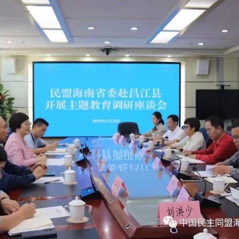 民盟海南省委刘艳玲一行人到昌江县开展主题教育调研工作