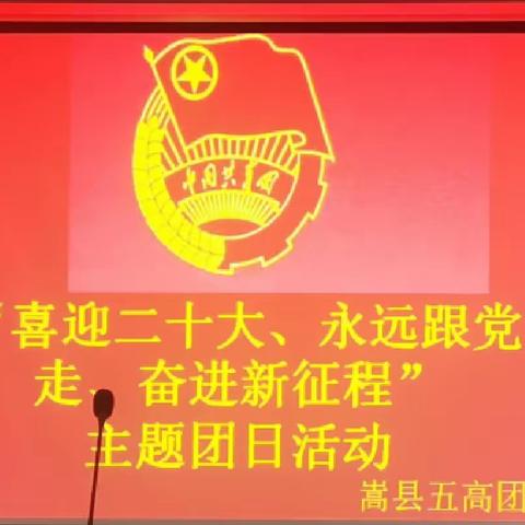 “喜迎二十大、永远跟党走、奋进新征程”---嵩县第五高级中学四月主题团日活动