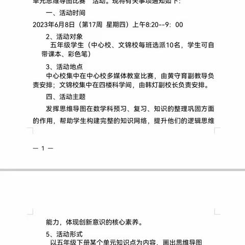 思维见智慧，导图见风采—记文昌市锦山中心小学思维导图比赛活动