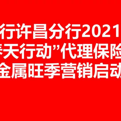 农行许昌分行2021年“春天行动”代理保险暨贵金属旺季营销启动会