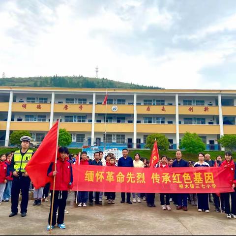 “缅怀革命先烈，传承红色基因”——桐木镇三七小学开展清明祭扫活动