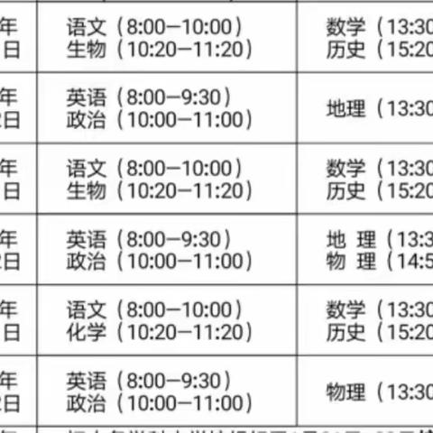 黄柏中学2020下学期期末考试安排及寒假假期安排告家长书