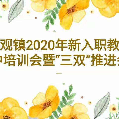 从新开始 从心出发——沙道观镇2020年新入职教师集中培训暨“三双”推进会