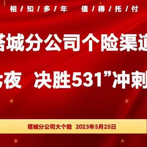 塔城分公司个险渠道“七天七夜 决胜531”冲刺启动会