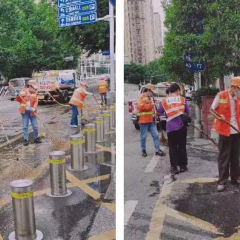 节前道路大清洗  干净环境助高考