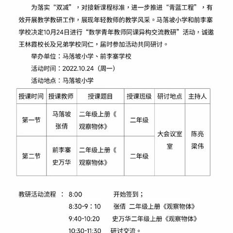 姚官屯镇名师工程推进活动——联校展示课教研