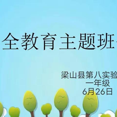 珍爱生命 安全第一——梁山县第八实验小学一年级主题班会