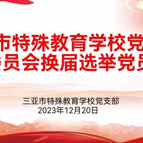 三亚市特殊教育校党支部支部委员会换届选举党员大会