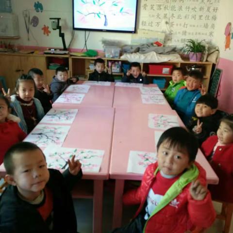 府北幼儿园星星班手工――桃花朵朵开