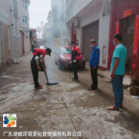 5月20日协会监理协同容桂环卫办工作人员对BC标段除四害施工的日常监理情况: