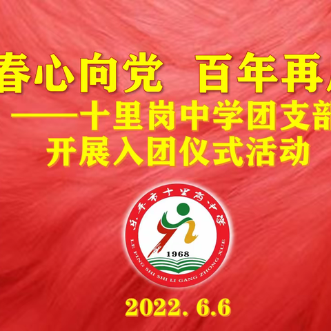 青春心向党，百年再启航——十里岗中学团支部开展入团仪式活动