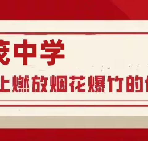 南茂中学禁燃禁放烟花爆竹倡议书