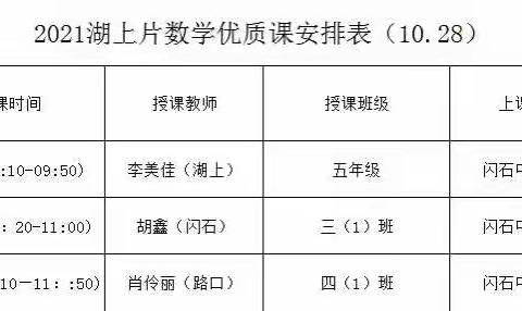 减负不减质，精益再求精。——湖上片数学优质课比赛