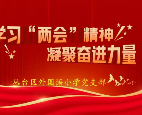 【外国语小学】“学习‘两会’精神，凝聚奋进力量”——丛台区外国语小学党支部三月主题党日活动