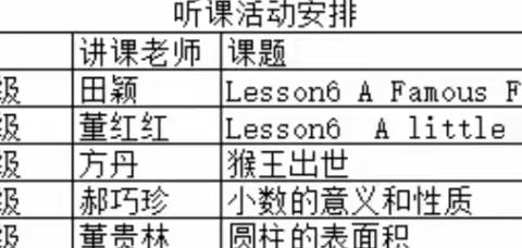 展风采，互学习，共提高——南大章小学开展听课评课活动