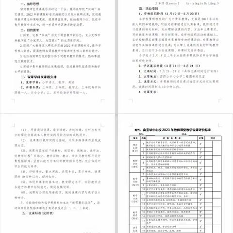 “说课展技能，交流促提升”—南董镇中心校开展小学数学学科说课活动。