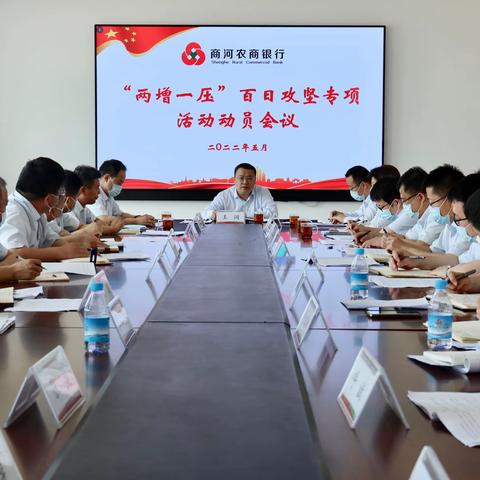 商河农商银行召开“两增一压”百日攻坚专项活动
