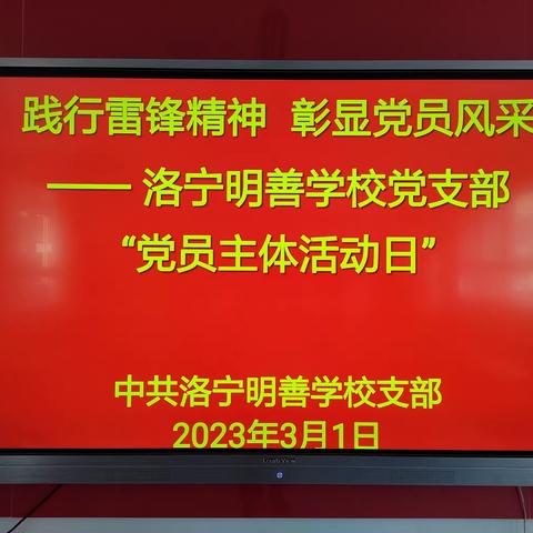 践行雷锋精神  彰显党员风采        ——洛宁明善学校党支部深入开展“党员主题活动日”