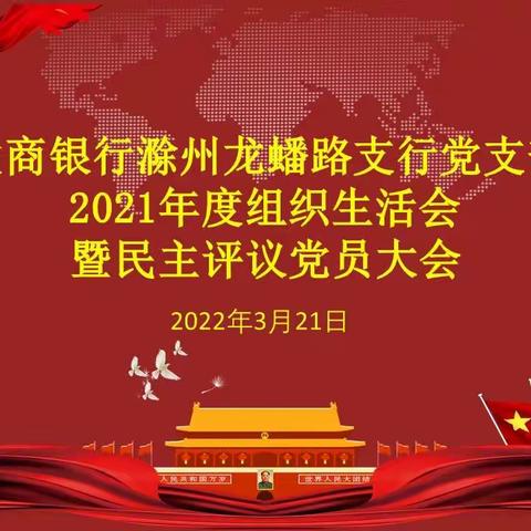 徽商银行滁州龙蟠路支行党支部召开2021年度组织生活会暨民主评议党员大会