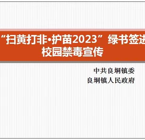 关爱下一代成长，保护未成年人权益－－良垌镇“扫黄打非•护苗2023”绿书签进校园禁毒宣传活动纪实