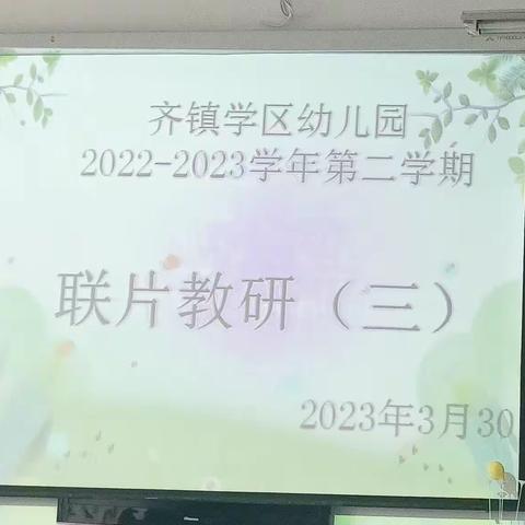 教与研携手，学与思并肩——齐镇学区幼儿园联片教研活动（三）