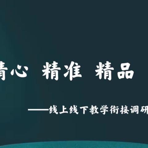 精心  精准  精品----线上线下教学衔接调研纪实