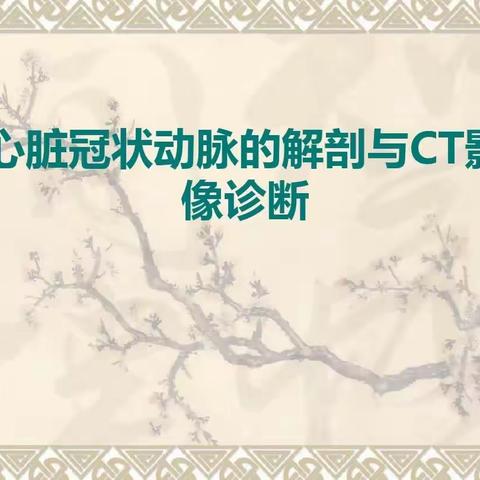 冠状动脉解剖与CT影像