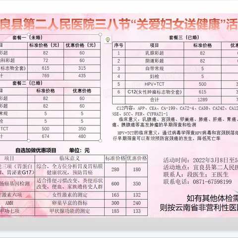 宜良县第二人民医院三八节“关爱妇女送健康”活动与您温情相约