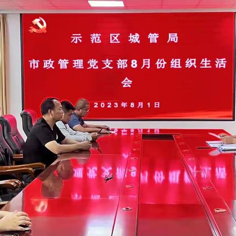 示范区城管局市政管理支部八月份主题党日活动