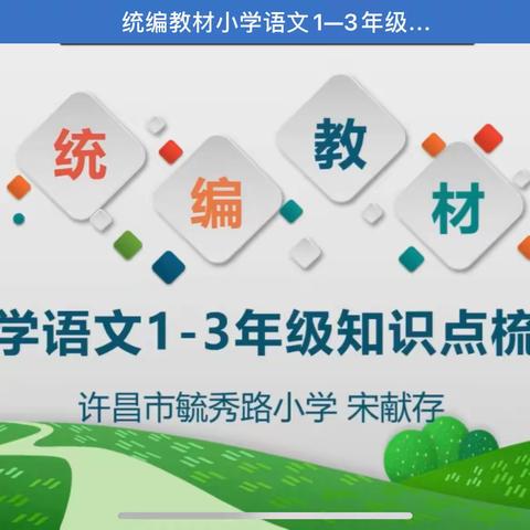 “梳理教材知识 知晓编写意图”——记许昌市小学语文学科教师培训活动 第九讲