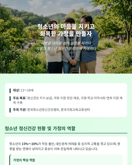 청소년의 마음을 지키고 화목한 가정을 만들자