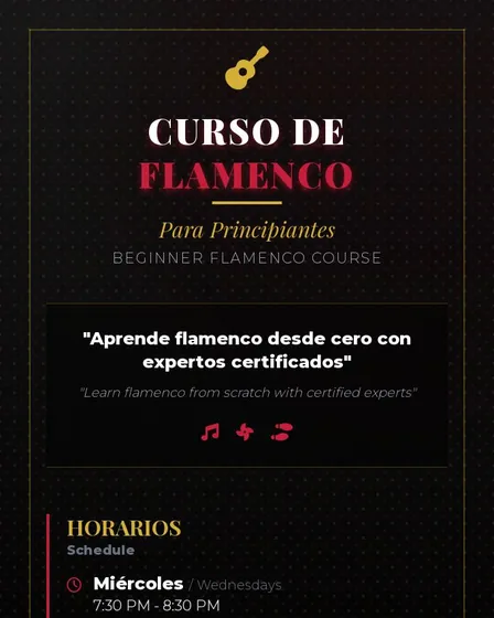 Professional A4 Flyer for Beginner Flamenco Course