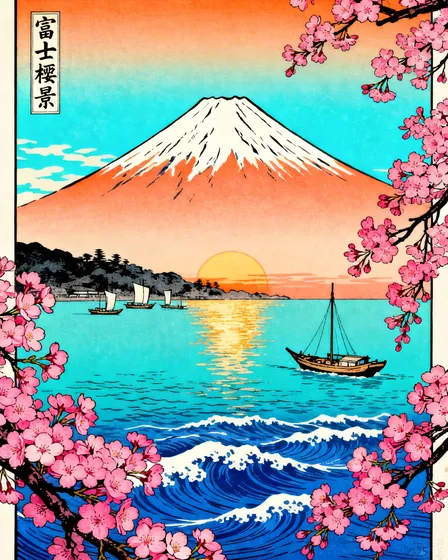 江戸時代名所絵復刻プリント - 縦長ポスターサイズ