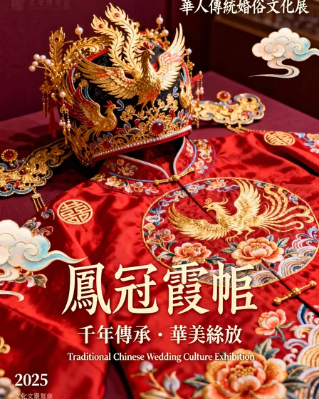 華人傳統婚俗文化展海報-四種風格