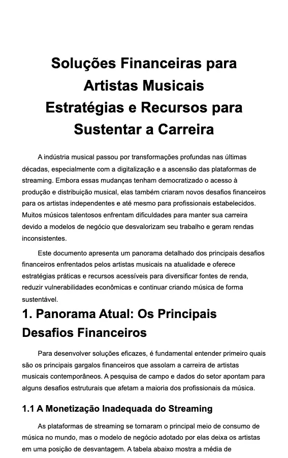 Soluções Financeiras para Artistas Musicais