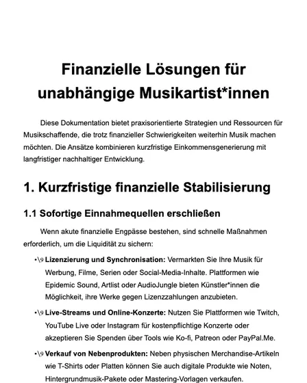 Finanzielle Lösungen für unabhängige Musikartist*innen
