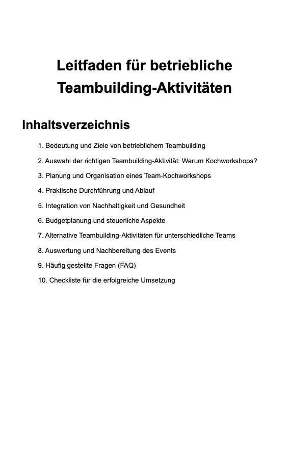 Leitfaden für betriebliche Teambuilding-Aktivitäten