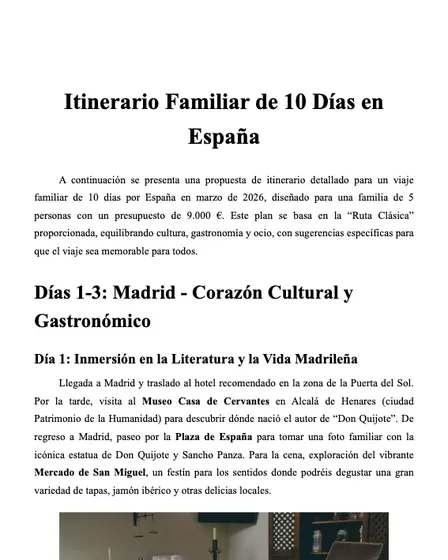 Itinerario Familiar de 10 Días en España