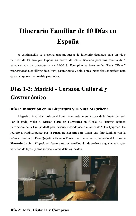 Itinerario Familiar de 10 Días en España