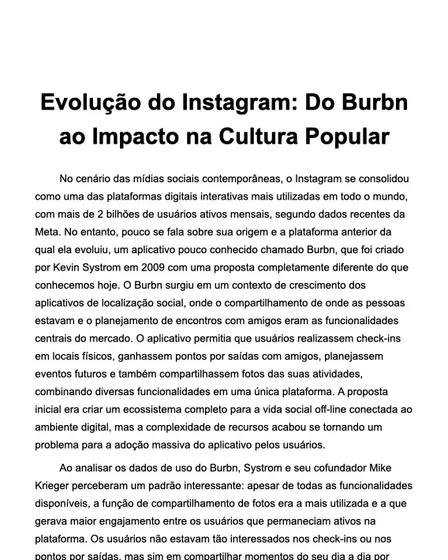 Evolução do Instagram: Do Burbn ao Impacto na Cultura Popular