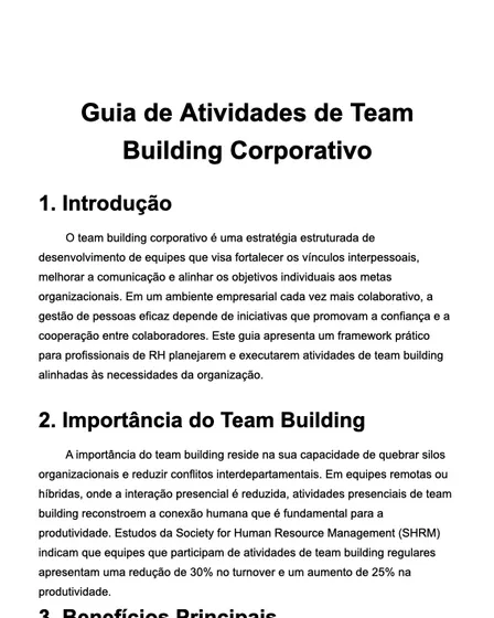 Guia de Atividades de Team Building Corporativo