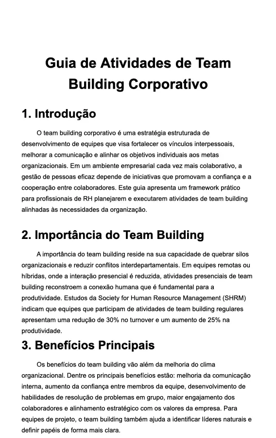 Guia de Atividades de Team Building Corporativo