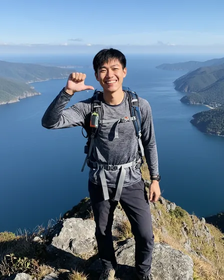 海峽背景登山照
