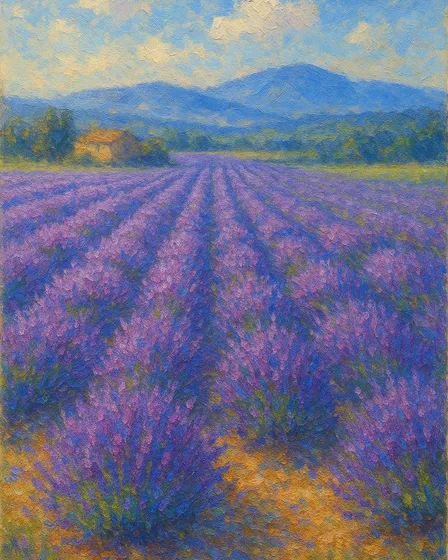 Impression Impressionniste - Champs de Lavande Provence