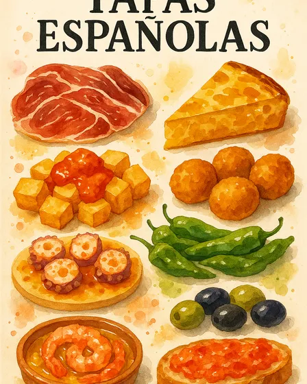 Print Vertical Tapas Españolas - 4 Estilos Ilustrativos