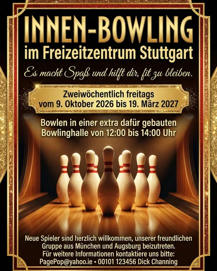 Indoor Bowling Stuttgart Event Posters - 4 Designs