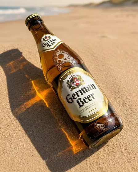 Beer Bottle Background Change to Soft Beach