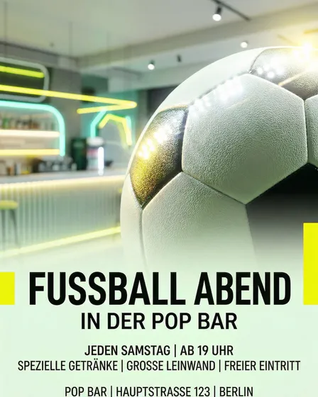 4 Pop Bar Football Event Posters - Different Styles