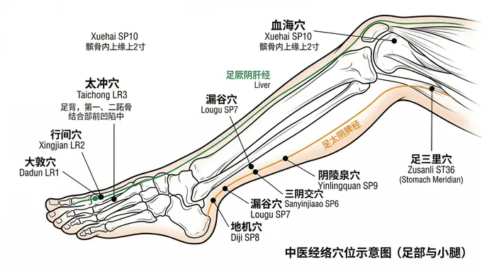 中医经络穴位示意图